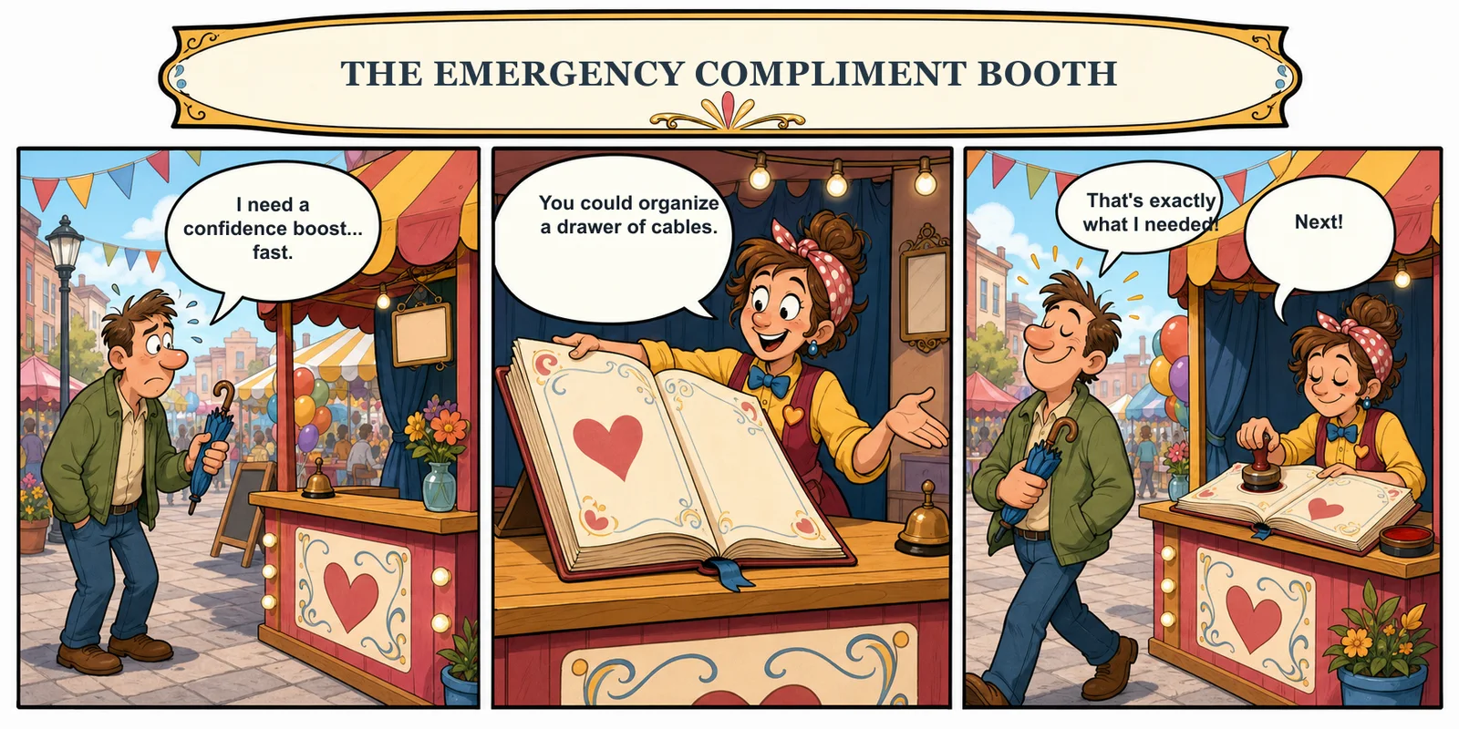 The Emergency Compliment Booth