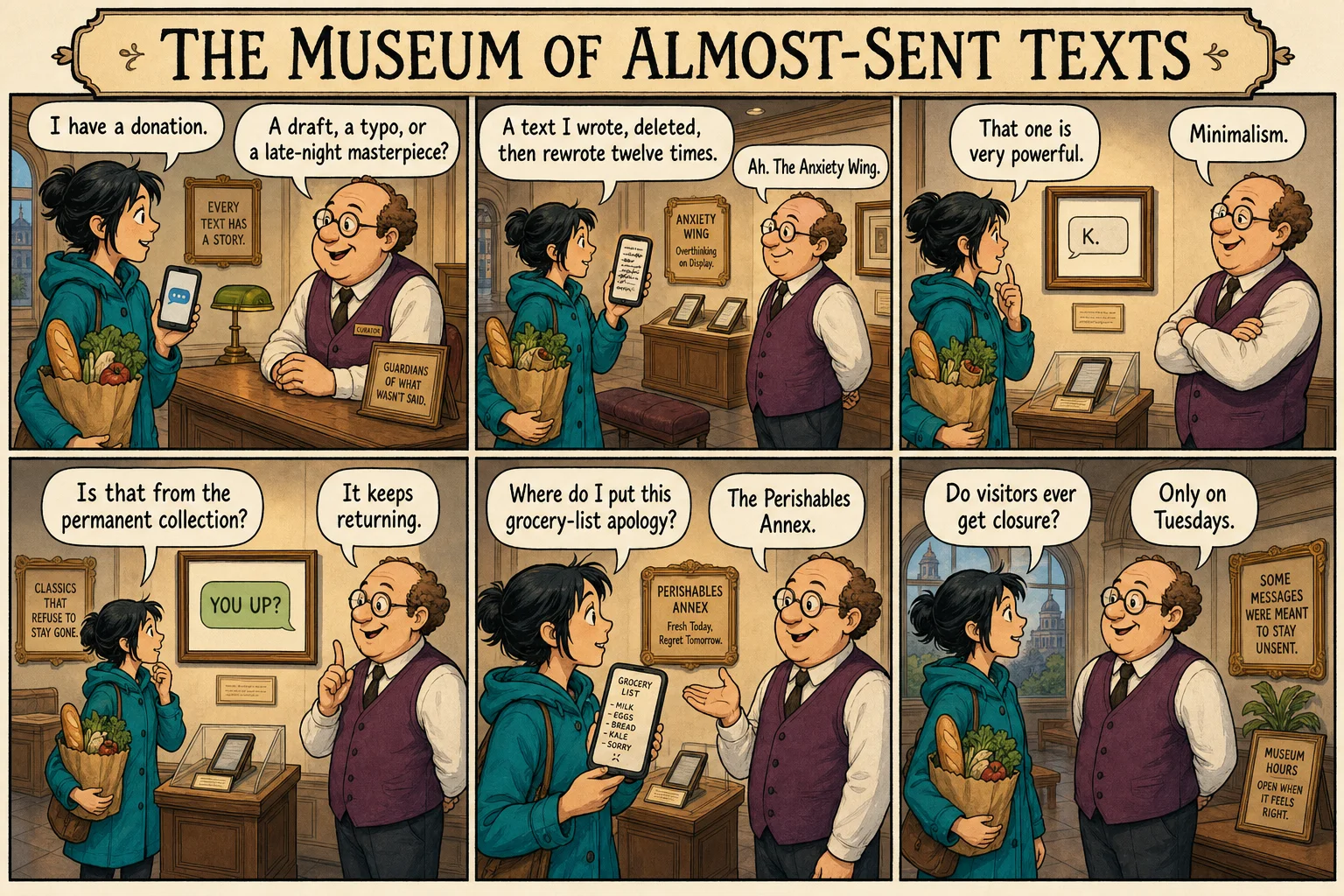 Sunday Funnies: The Museum of Almost-Sent Texts