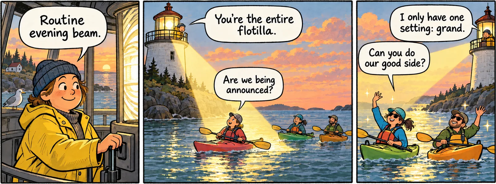 The Lighthouse Gives Kayaks a Grand Entrance